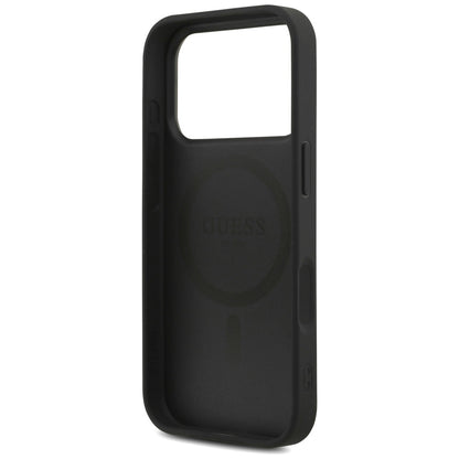 MagSafe deksel for Apple iPhone 17 Pro, Guess, 4G Triangle Logo med snorrem, Svart
