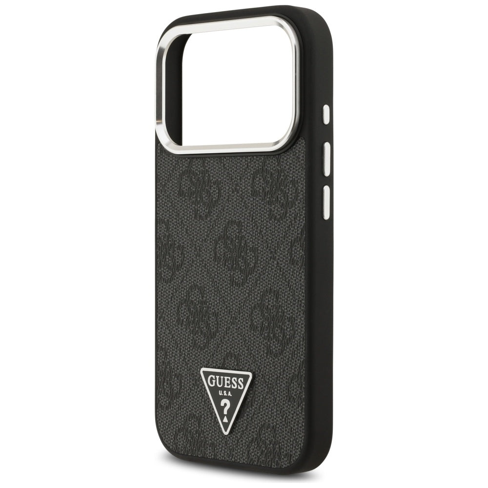 MagSafe-deksel for Apple iPhone 17 Pro, Guess, 4G Triangle Logo, Svart Sølv