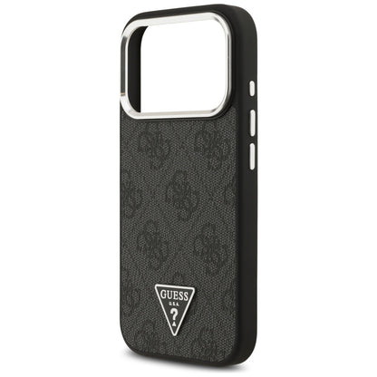 MagSafe-deksel for Apple iPhone 17 Pro, Guess, 4G Triangle Logo, Svart Sølv