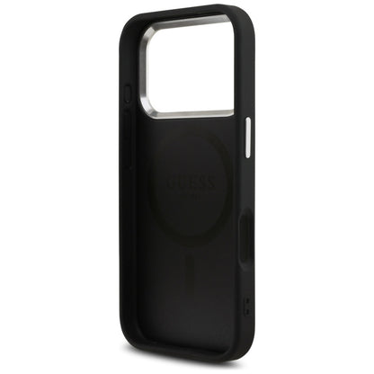 MagSafe-deksel for Apple iPhone 17 Pro, Guess, 4G Triangle Logo, Svart Sølv