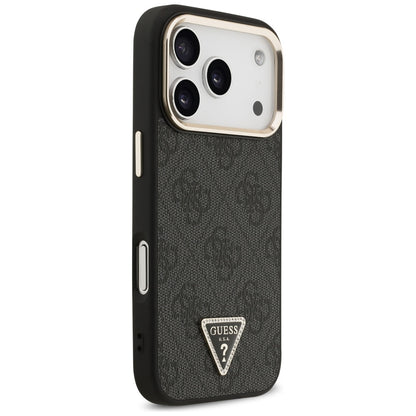 MagSafe-deksel for Apple iPhone 17 Pro, Guess, 4G Triangle Logo, Svart Gull