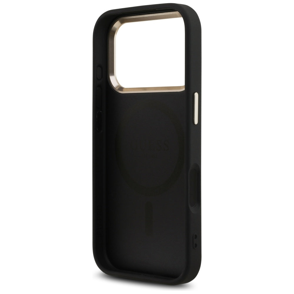 MagSafe-deksel for Apple iPhone 17 Pro, Guess, 4G Triangle Logo, Svart Gull