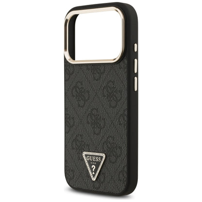 MagSafe-deksel for Apple iPhone 17 Pro, Guess, 4G Triangle Logo, Svart Gull