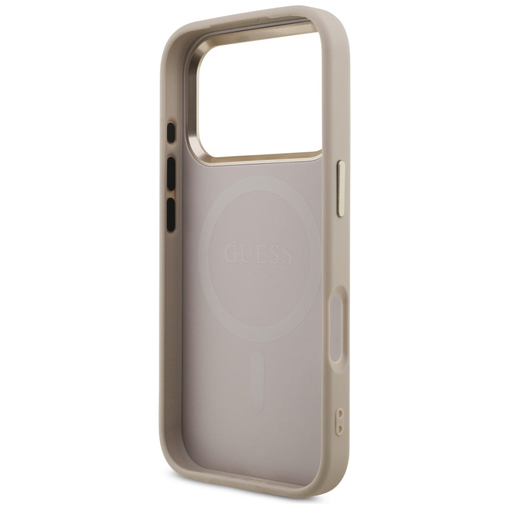 MagSafe-deksel for Apple iPhone 17 Pro, Guess, 4G Triangle Logo, Gullrosa