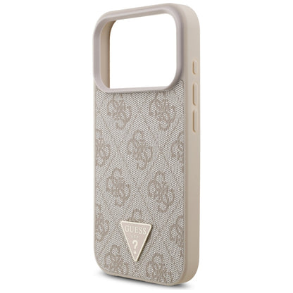 MagSafe-deksel for Apple iPhone 17 Pro, Guess, 4G Triangle Logo med Perle Stropp, Rosa