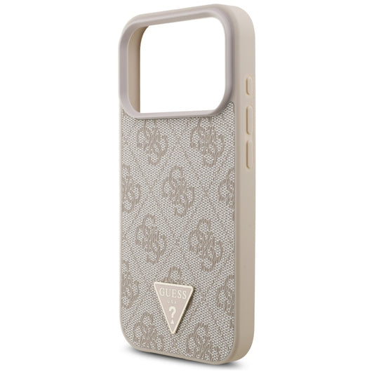 MagSafe-deksel for Apple iPhone 17 Pro, Guess, 4G Triangle Logo med Perle Stropp, Rosa