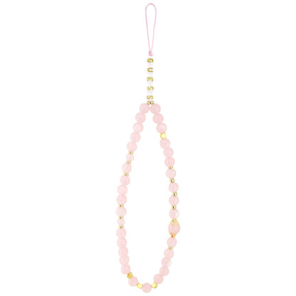 MagSafe-deksel for Apple iPhone 17 Pro, Guess, 4G Triangle Logo med Perle Stropp, Rosa