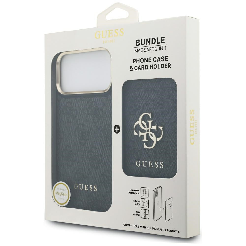 MagSafe-deksel for Apple iPhone 17 Pro, Guess, Cardslot 4G, Svart