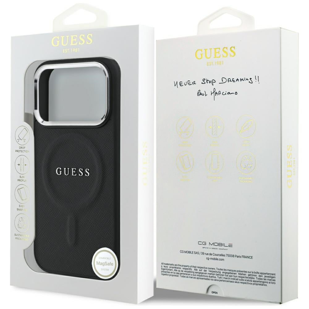 MagSafe-deksel for Apple iPhone 17 Pro, Guess, Classic Logo, Svart