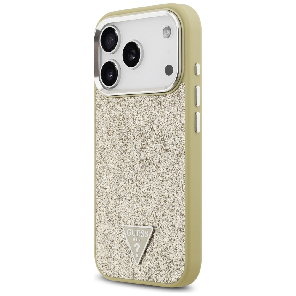 MagSafe-deksel for Apple iPhone 17 Pro, Guess, Glitter Triangle Logo, Gull