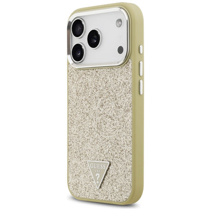 MagSafe-deksel for Apple iPhone 17 Pro, Guess, Glitter Triangle Logo, Gull