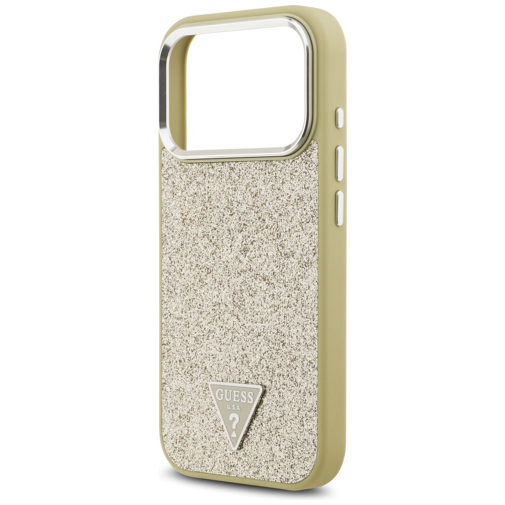 MagSafe-deksel for Apple iPhone 17 Pro, Guess, Glitter Triangle Logo, Gull