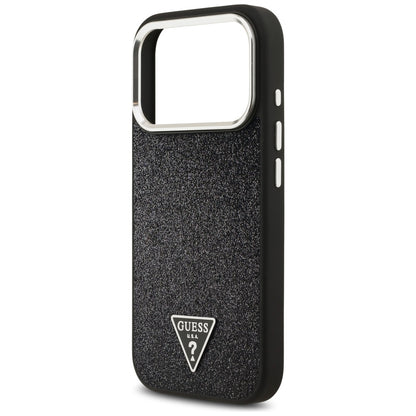MagSafe-deksel for Apple iPhone 17 Pro, Guess, Glitter Triangle Logo, Svart