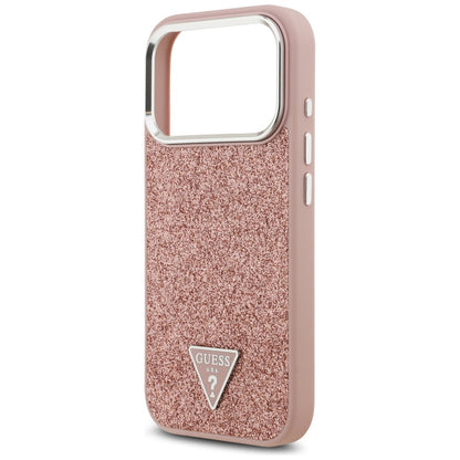 MagSafe-deksel for Apple iPhone 17 Pro, Guess, Glitter Triangle Logo, Rosa
