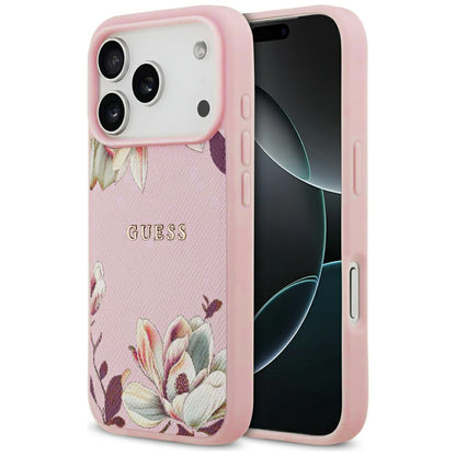 MagSafe-deksel for Apple iPhone 17 Pro, Guess, Grained Flowers, Rosa