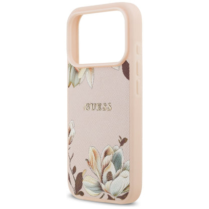 MagSafe-deksel for Apple iPhone 17 Pro, Guess, Grained Flowers, Rosa