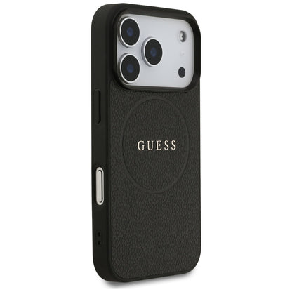 MagSafe-deksel for Apple iPhone 17 Pro, Guess, Grained Gold Ring, Svart