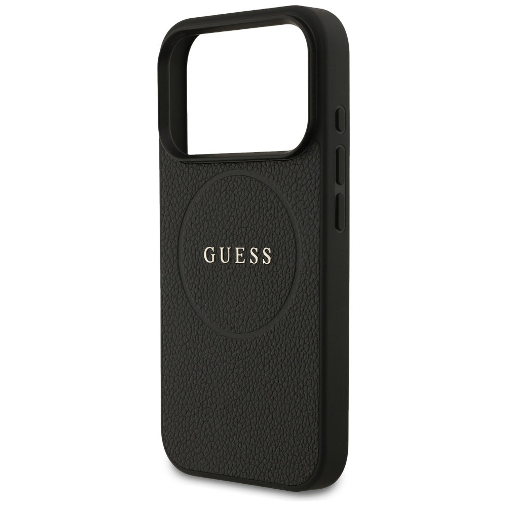 MagSafe-deksel for Apple iPhone 17 Pro, Guess, Grained Gold Ring, Svart