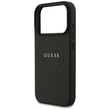 MagSafe-deksel for Apple iPhone 17 Pro, Guess, Grained Gold Ring, Svart