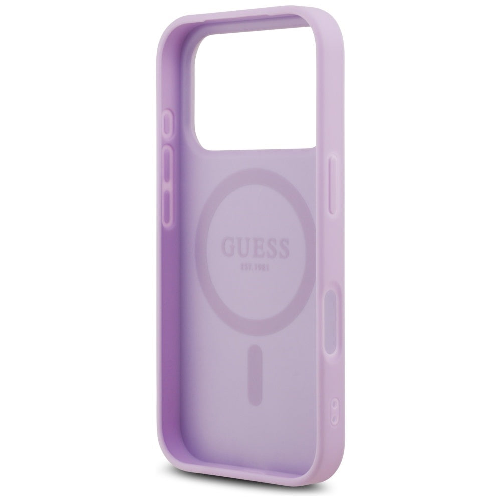 MagSafe-deksel for Apple iPhone 17 Pro, Guess, Grained Gold Ring, Rosa