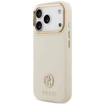 MagSafe-deksel for Apple iPhone 17 Pro, Guess, Grained Strass Logo, Beige