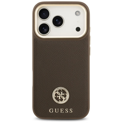 MagSafe-deksel for Apple iPhone 17 Pro, Guess, Grained Strass Logo, Brun