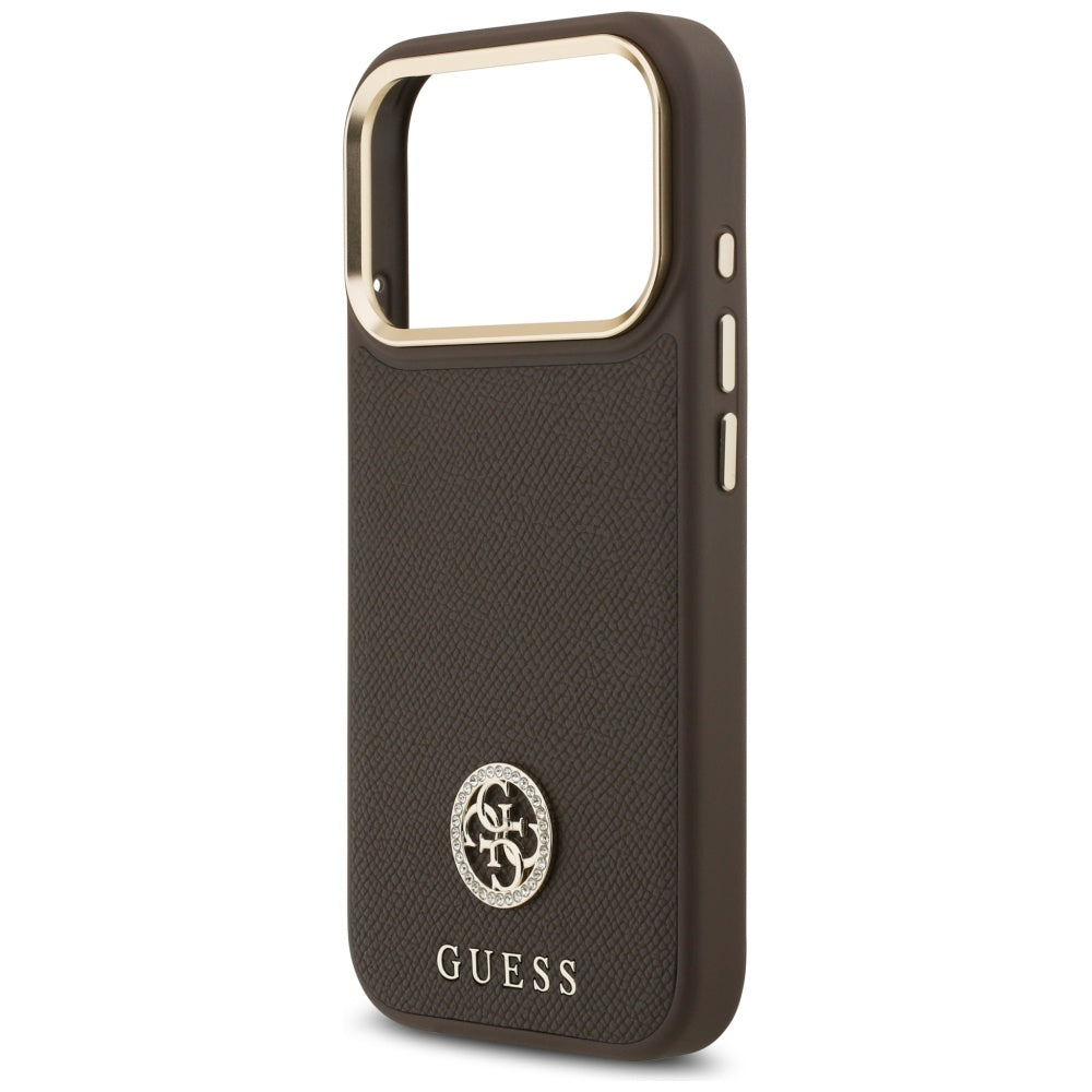 MagSafe-deksel for Apple iPhone 17 Pro, Guess, Grained Strass Logo, Brun