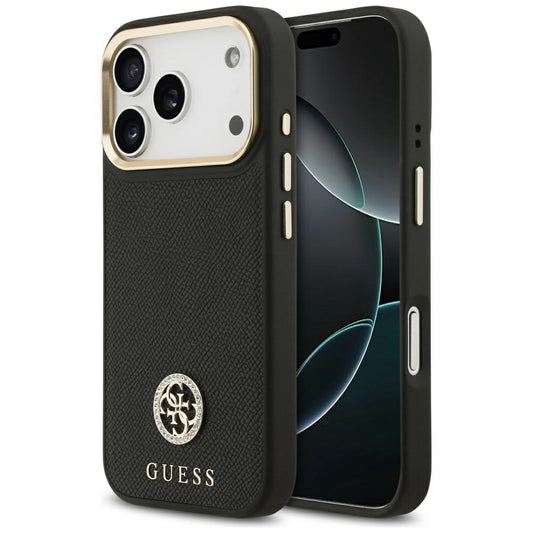 MagSafe-deksel for Apple iPhone 17 Pro, Guess, Grained Strass Logo, Svart