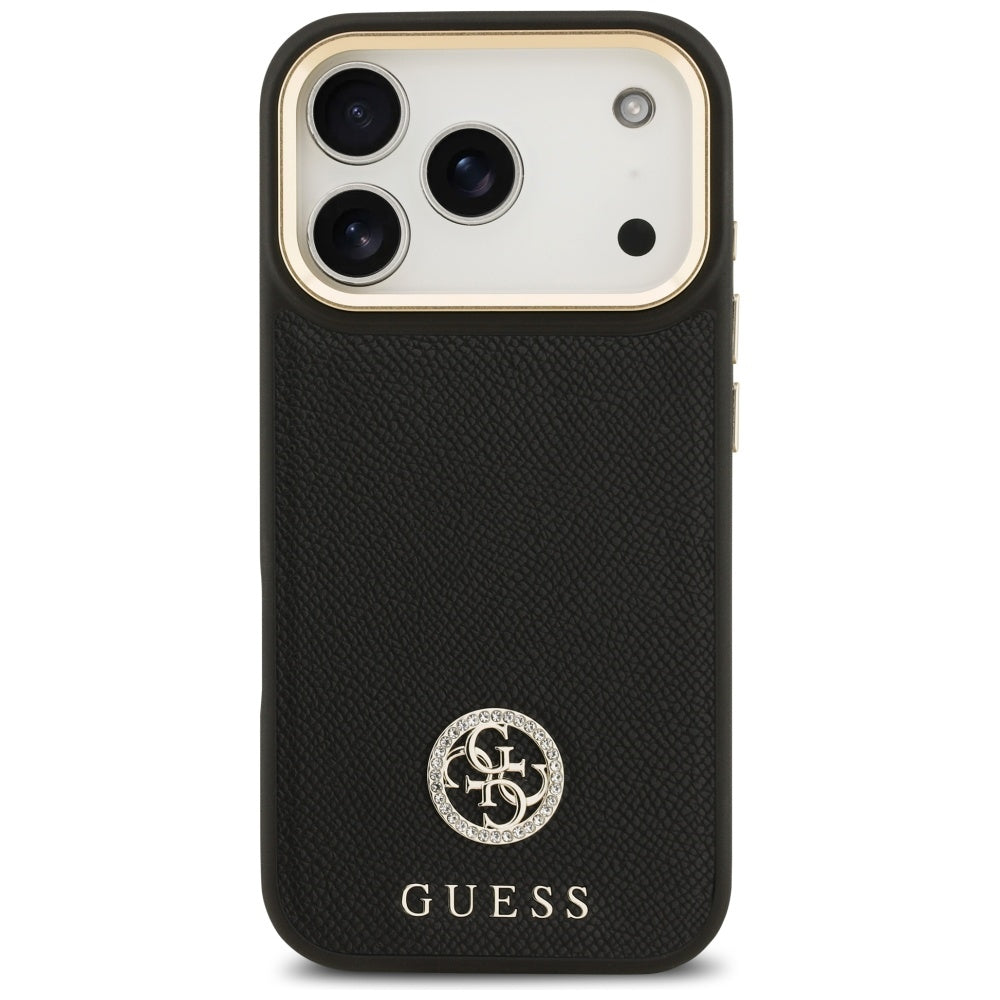 MagSafe-deksel for Apple iPhone 17 Pro, Guess, Grained Strass Logo, Svart