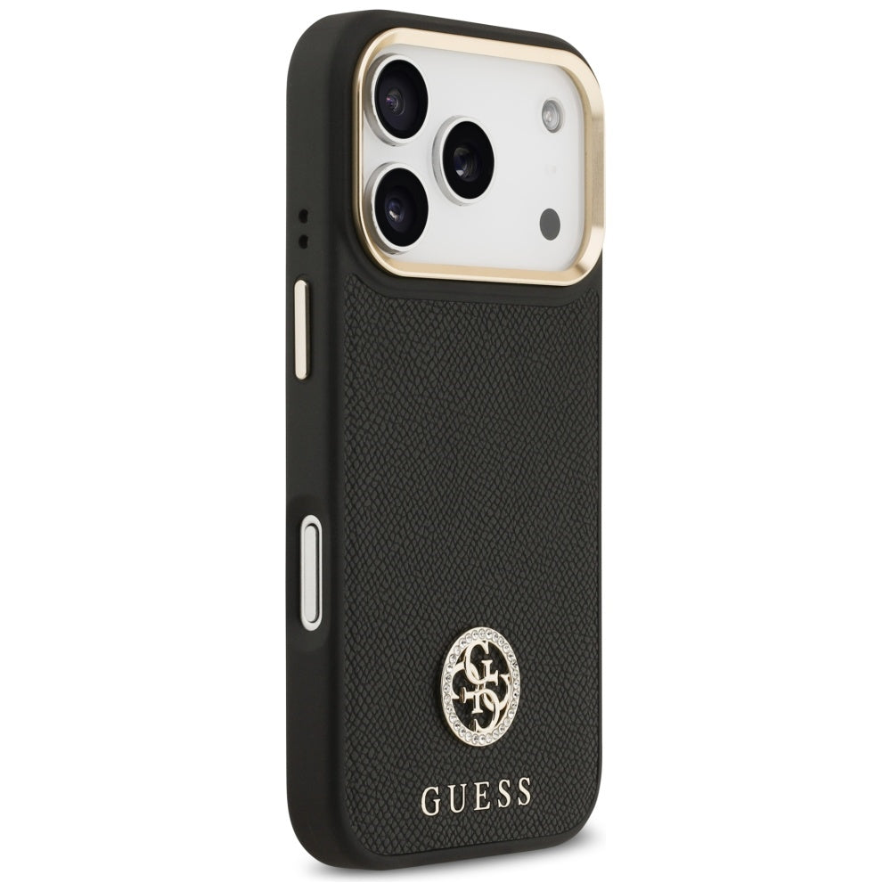 MagSafe-deksel for Apple iPhone 17 Pro, Guess, Grained Strass Logo, Svart