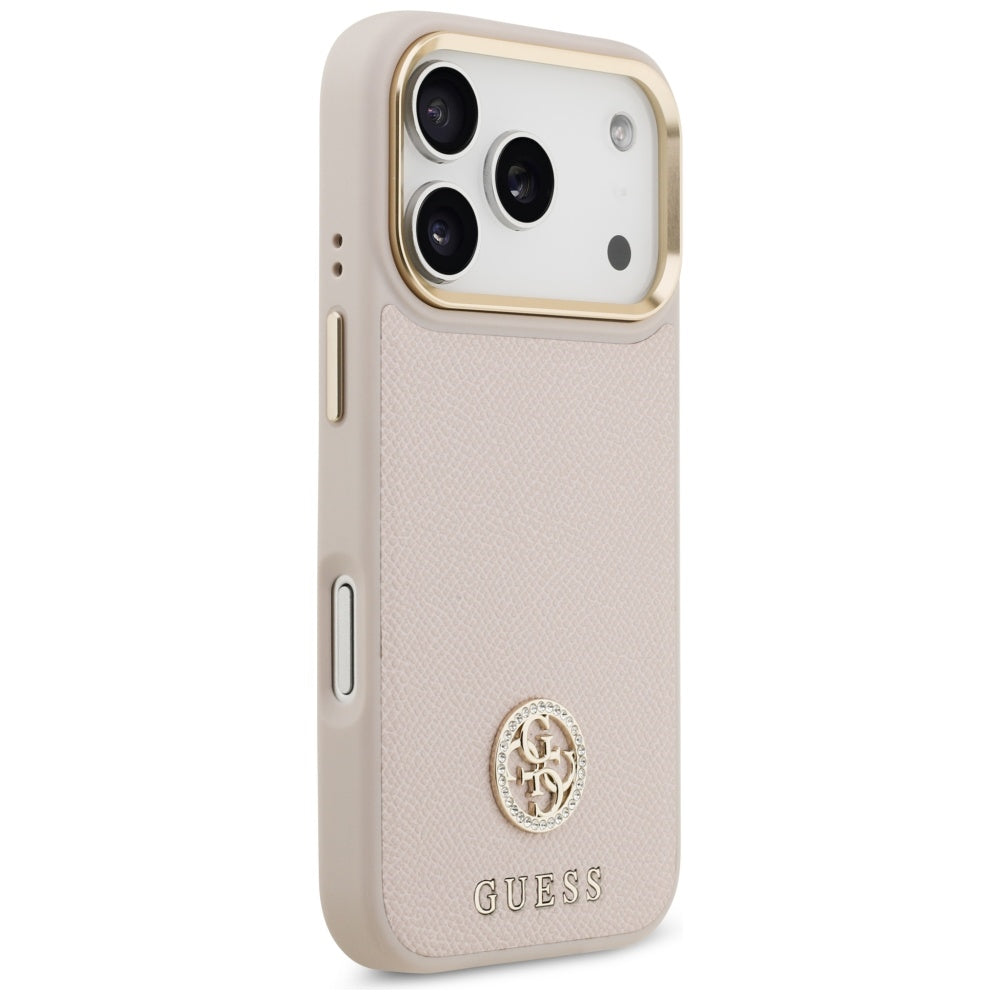 MagSafe-deksel for Apple iPhone 17 Pro, Guess, Grained Strass Logo, Rosa