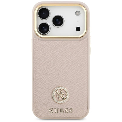 MagSafe-deksel for Apple iPhone 17 Pro, Guess, Grained Strass Logo, Rosa
