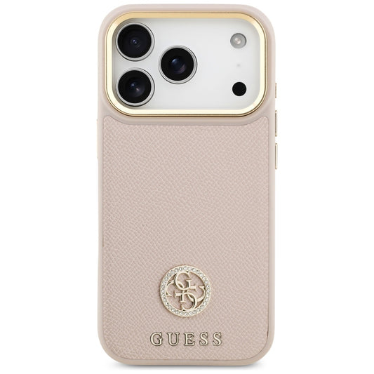 MagSafe-deksel for Apple iPhone 17 Pro, Guess, Grained Strass Logo, Rosa