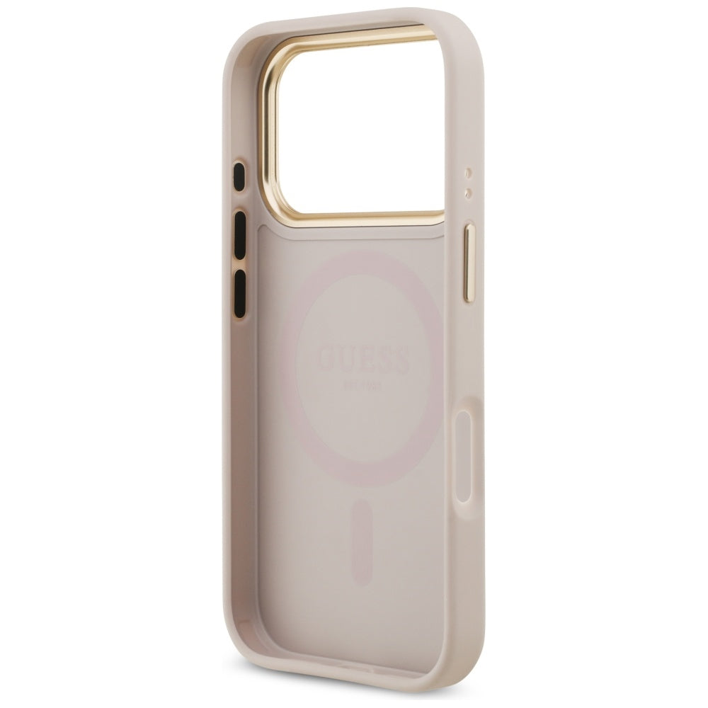MagSafe-deksel for Apple iPhone 17 Pro, Guess, Grained Strass Logo, Rosa