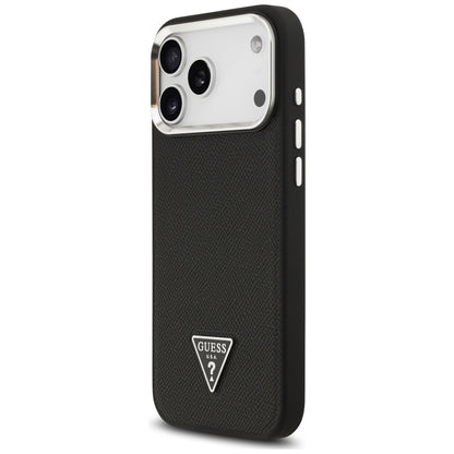 MagSafe-deksel for Apple iPhone 17 Pro, Guess, Grained Triangle Logo, Svart