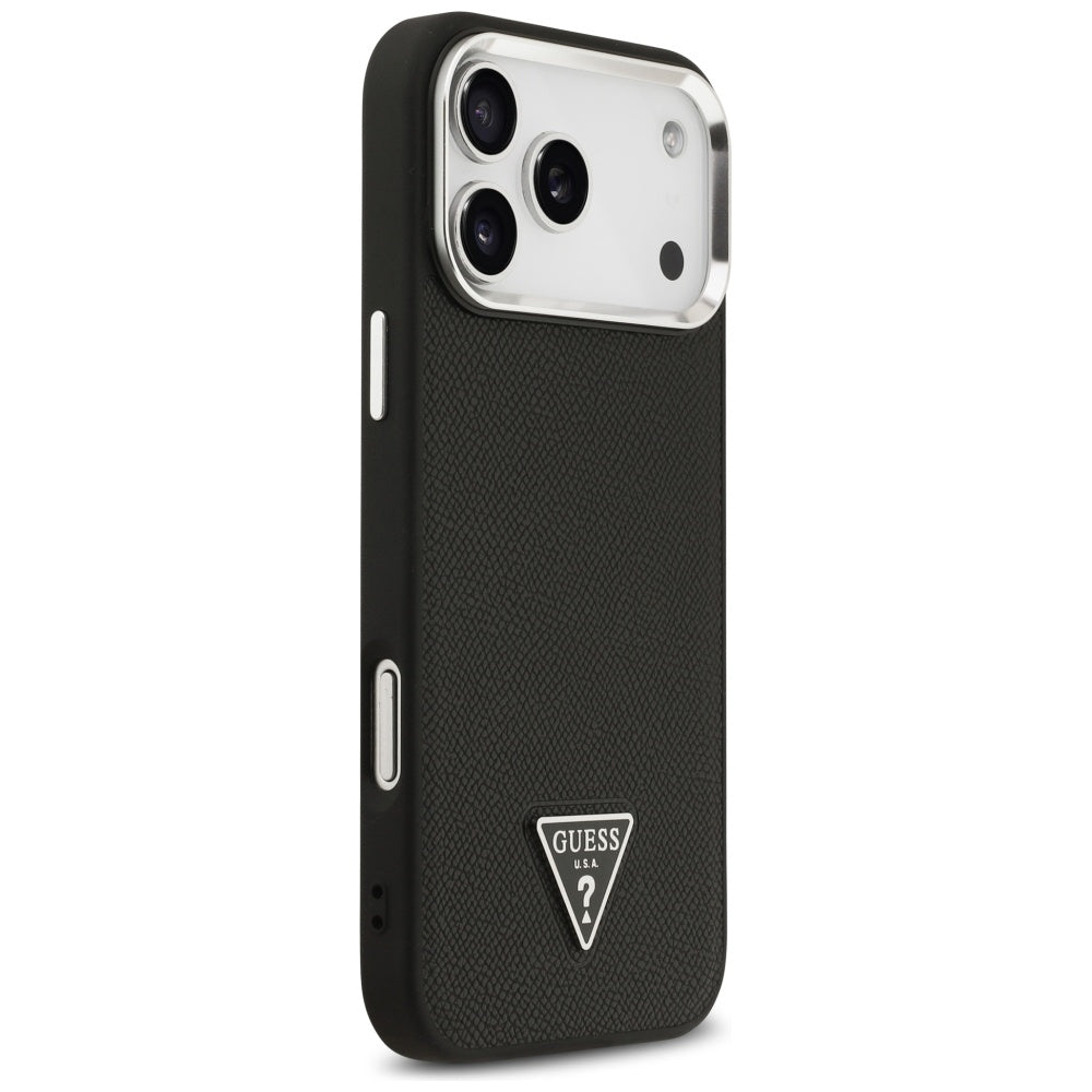 MagSafe-deksel for Apple iPhone 17 Pro, Guess, Grained Triangle Logo, Svart