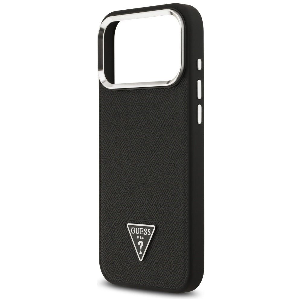 MagSafe-deksel for Apple iPhone 17 Pro, Guess, Grained Triangle Logo, Svart