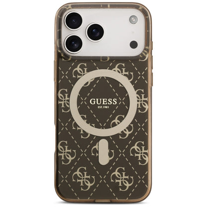 MagSafe-deksel for Apple iPhone 17 Pro, Guess, IML 4G Background, Brun