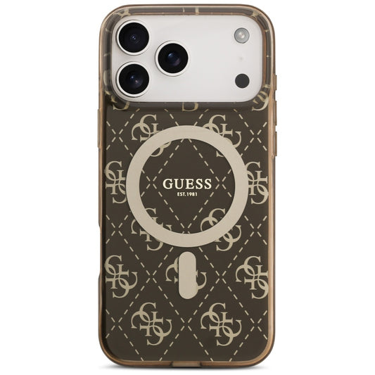 MagSafe-deksel for Apple iPhone 17 Pro, Guess, IML 4G Background, Brun