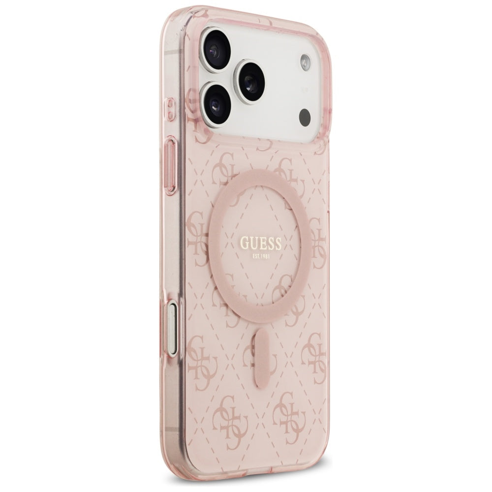 MagSafe-deksel for Apple iPhone 17 Pro, Guess, IML 4G Background, Rosa