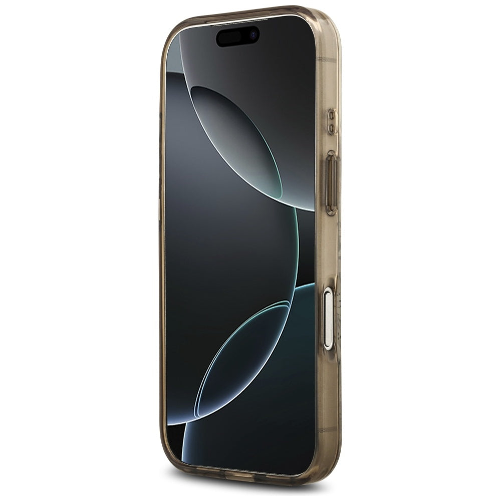 MagSafe-deksel for Apple iPhone 17 Pro, Guess, IML Flower and Tonal Circle, Brun