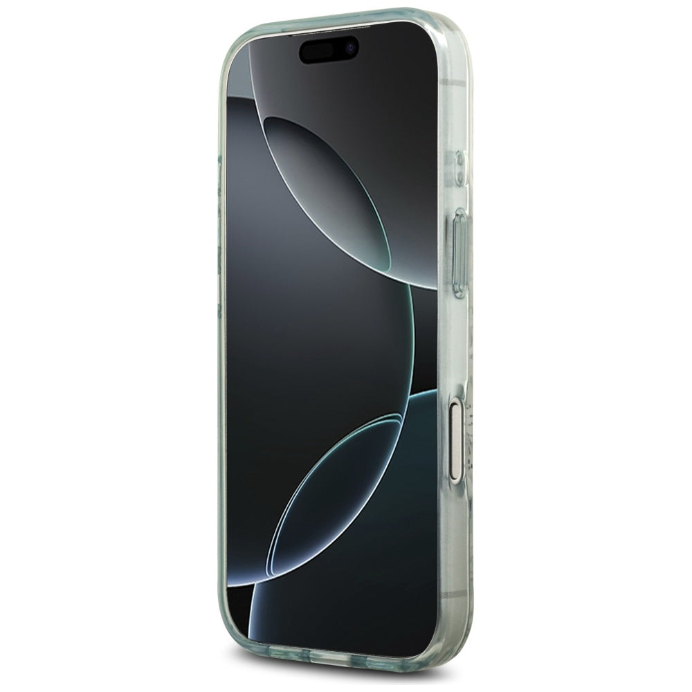 MagSafe-deksel for Apple iPhone 17 Pro, Guess, IML Flower and Tonal Circle, Grønn