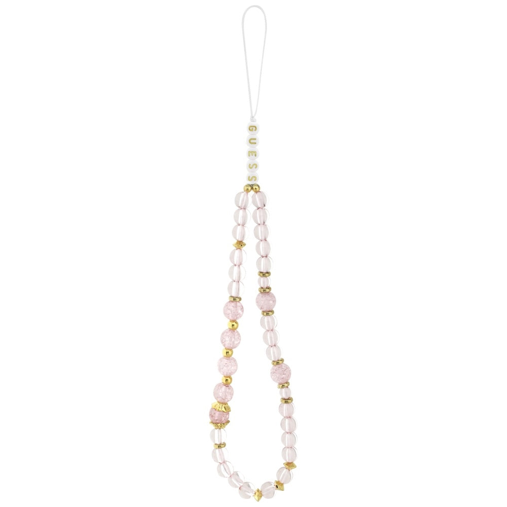 MagSafe-deksel for Apple iPhone 17 Pro, Guess, IML Flowers with Pearl Strap, Rosa