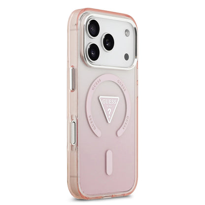 MagSafe-deksel for Apple iPhone 17 Pro, Guess, IML Gradient Triangle Logo, Rosa
