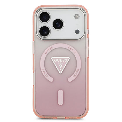 MagSafe-deksel for Apple iPhone 17 Pro, Guess, IML Gradient Triangle Logo, Rosa