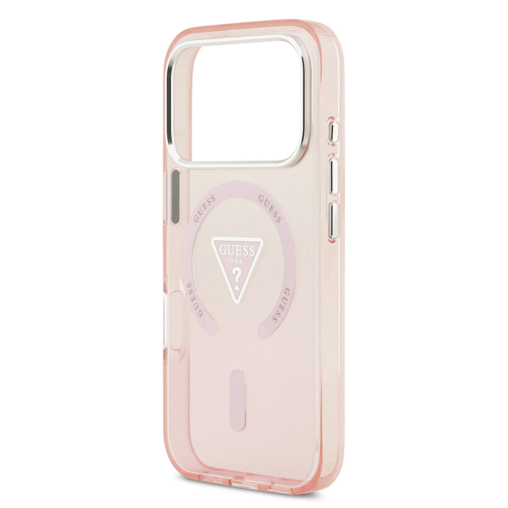 MagSafe-deksel for Apple iPhone 17 Pro, Guess, IML Gradient Triangle Logo, Rosa
