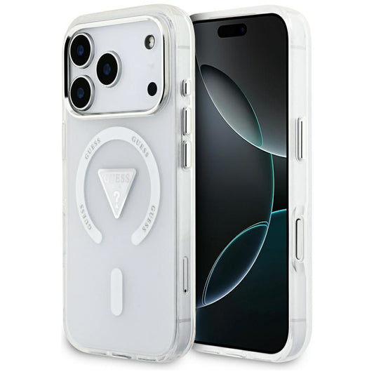 MagSafe-deksel for Apple iPhone 17 Pro, Guess, IML Gradient Triangle Logo, Gjennomsiktig