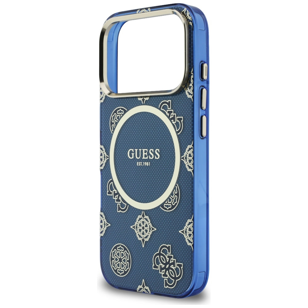 MagSafe-deksel for Apple iPhone 17 Pro, Guess, IML Peony Dot, Blå
