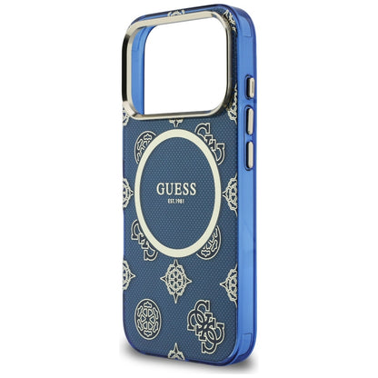 MagSafe-deksel for Apple iPhone 17 Pro, Guess, IML Peony Dot, Blå
