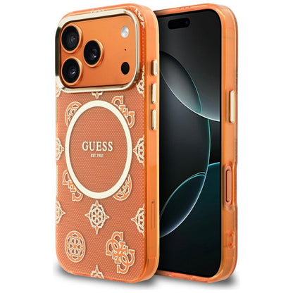MagSafe-deksel for Apple iPhone 17 Pro, Guess, IML Peony Dot, Oransje